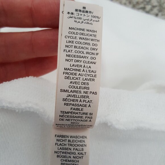 Tory Burch HEAVY FRENCH TERRY LOGO CREWNECK Sweater Sweatshirt White XS - Picture 14 of 16